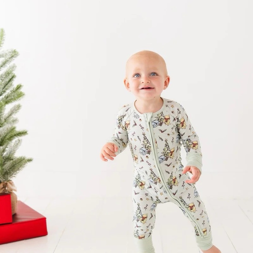 White and Green Footies One Piece with Full-Body Coverage